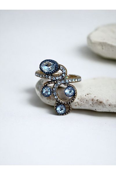 FAYRA ACCESSORIES Zircon Stone Oval Cut Ring