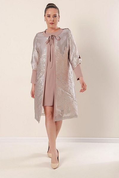 By Saygı Patterned Plus Size Jacquard Set of 2