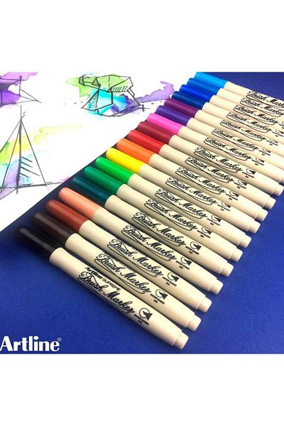 artline Supreme Brown Brush Tip Pen