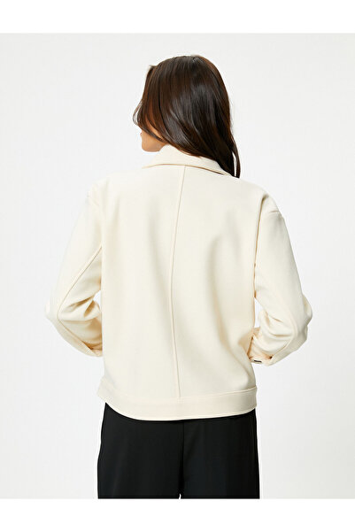 Koton Kısa Kaşe Mont Kruvaze Düğmeli Cep Detaylı