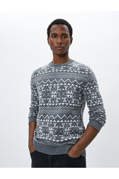 Koton New Year's Sweater Knitwear Crew Neck Long Sleeve