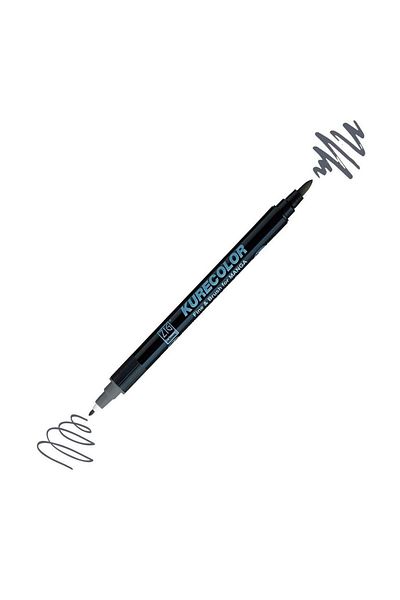 Zig Zıg Kurecolor Cartoonist Fine & Brush Marker Cnkc2200 Double Ended Manga and Graphic Marker No:829 Dark