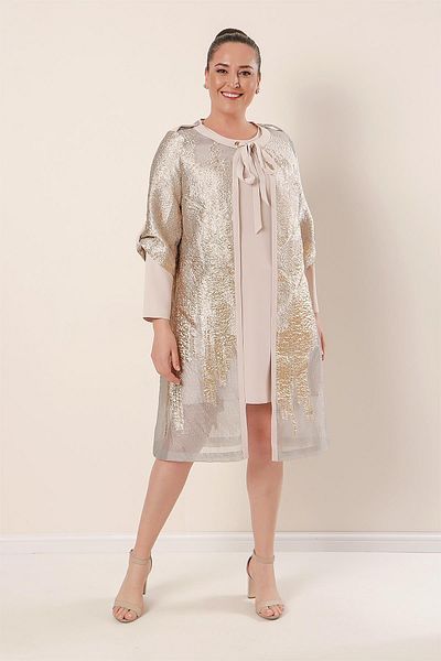By Saygı Patterned Plus Size Jacquard Set of 2