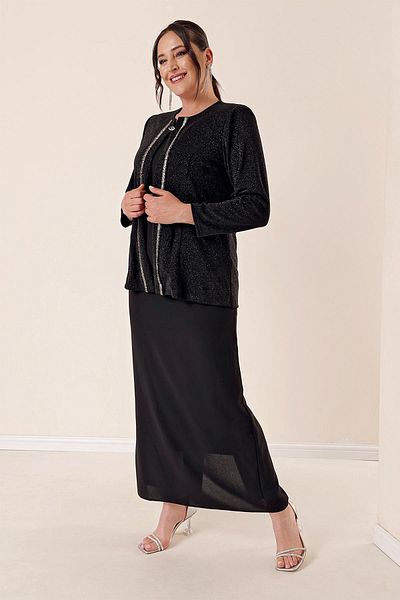 By Saygı Glitter and Stone Detailed Lined Dress Jacket B.B. Team