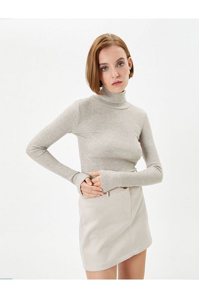 Koton Ribbed Turtleneck Long Sleeve T-Shirt