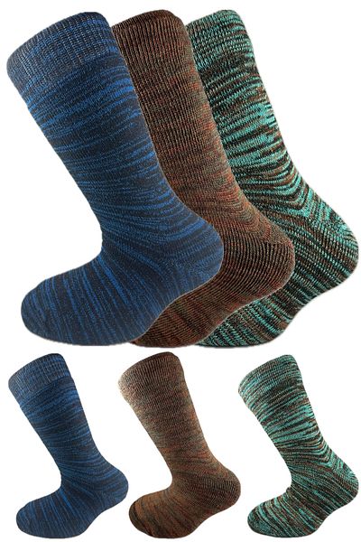 SİHİRLİ AYAKLAR Colorful 3 Pairs Thermal Unisex Men's and Women's Socks - Thick and Warm Heat Sink 38-42