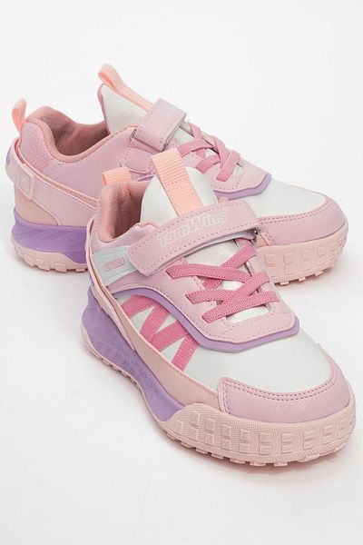 Ccway Pantofi sport pentru copii roz alb - tonuri pudrate