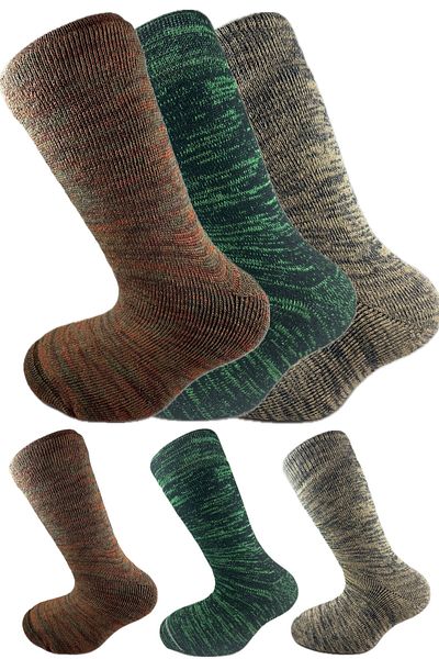 SİHİRLİ AYAKLAR Colorful 3 Pairs Thermal Unisex Men's and Women's Socks - Thick and Warm Heat Sink 38-42