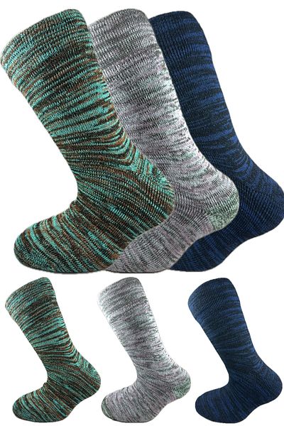SİHİRLİ AYAKLAR Colorful 3 Pairs Thermal Unisex Men's and Women's Socks - Thick and Warm Heat Sink 38-42