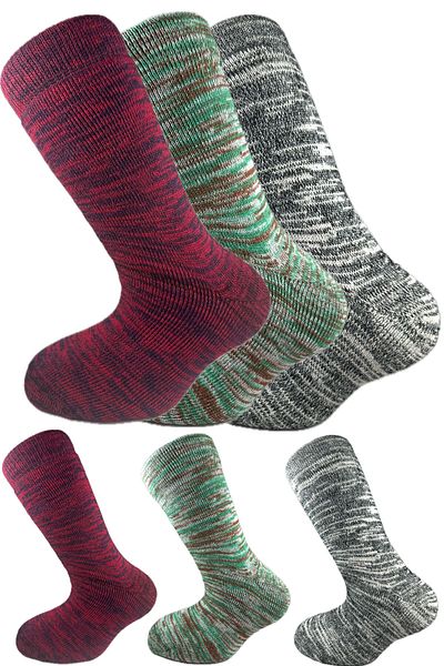 SİHİRLİ AYAKLAR Colorful 3 Pairs Thermal Unisex Men's and Women's Socks - Thick and Warm Heat Sink 38-42