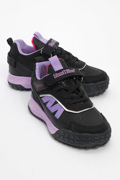 Ccway Pantofi sport pentru copii negru liliac