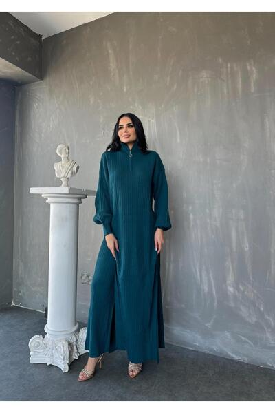 MAY MARA Women's 2-Piece Pants Suit with Long Tunics and Zipper Detail