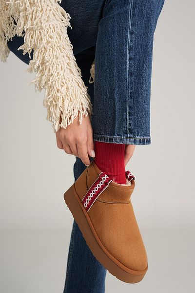 Bestyle Cizme de damă Mellow Camel Stripe