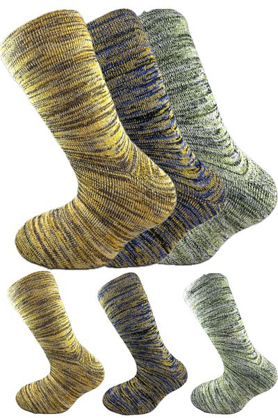 SİHİRLİ AYAKLAR Colorful 3 Pairs Thermal Unisex Men's and Women's Socks - Thick and Warm Heat Sink 38-42