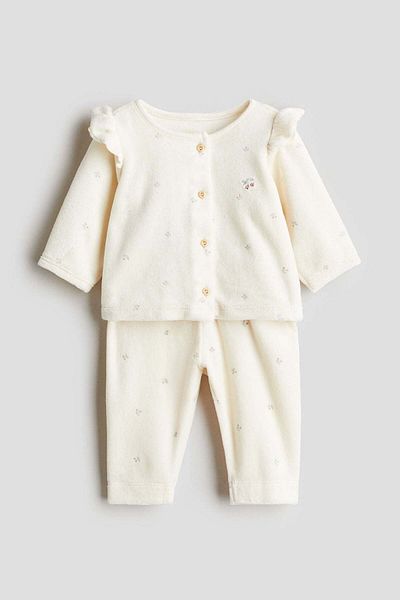 H&M طقم مخمل مكون من قطعتين