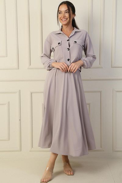 By Saygı Set cămașă și fustă Arya - buzunare duble și talie elastică