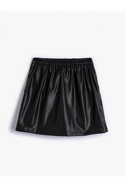 Koton Fustă mini cu aspect de piele, cu talie elastică dublu
