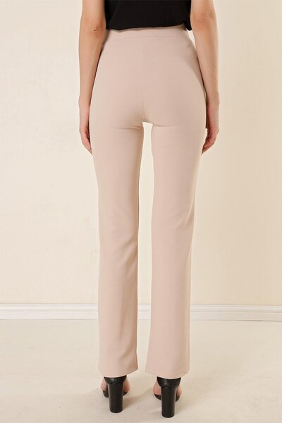 By Saygı Women's High Waist Recovery Striped Palazzo Pants