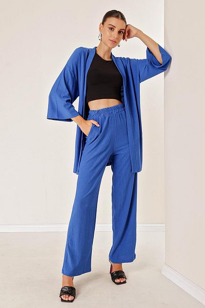 By Saygı Wrapped Pants Kimono Set with Pockets