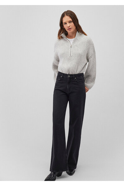 Mavi Pulover alb cu guler cu fermoar semi-fermoar - 1710571 -86426