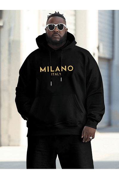 Pink Sky Φούτερ με στάμπα MILANO ITALY Unisex Oversize