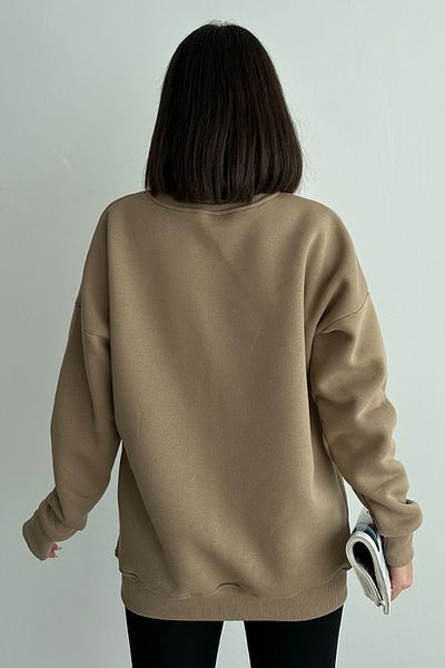 zunop Дамски суитшърт с качулка и принт Mink The Patience Oversize