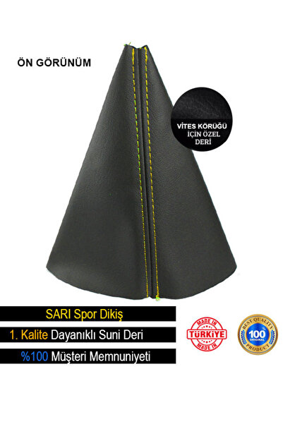 BAVETA Toyota Verso Black Leather special new Design Yellow Sport Stitching Gear Shift Boot