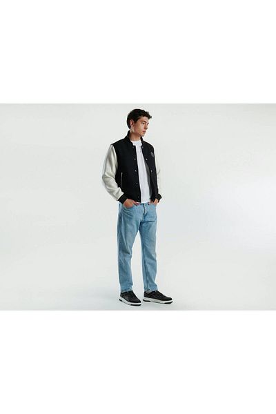 United Colors of Benetton Men's Black Side Pocket Front Button Closure College Jacket
