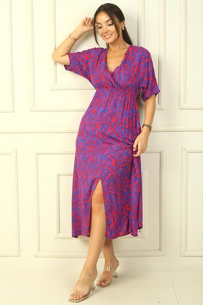 By Saygı Rochie Dublu-Spanita din Viscoza Imprimata - Cu Model
