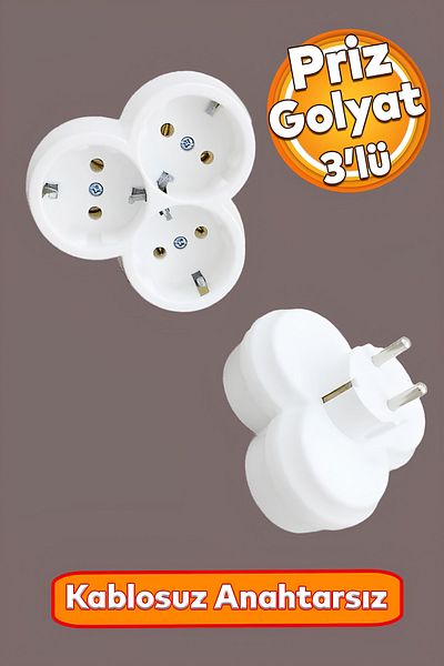 Badem10 Group of 3 - Golyat Daisy Clover Plug, Grounded Wireless Triangle Socket