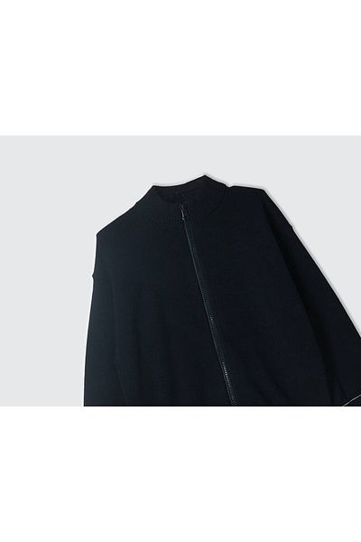 United Colors of Benetton Cardigan cu guler vertical cu fermoar cu logo-ul tivului negru pentru băiat