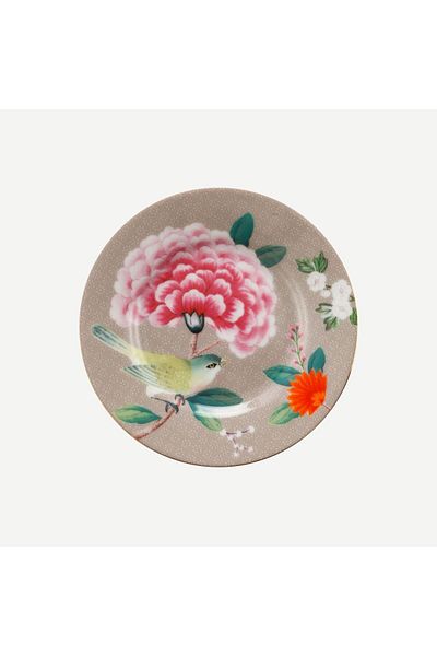 Pip Studio Blushing Birds Khaki Porcelain Petit Four Plate 12 Cm