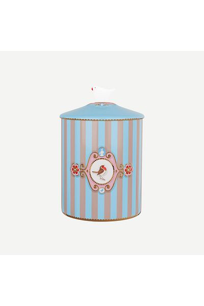 Pip Studio Love Birds Blue Khaki Porcelain Storage Box 1300 ml