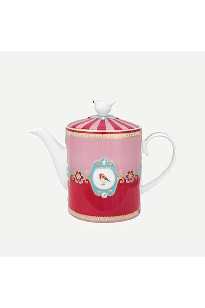 Pip Studio Love Birds Red Pink Porcelain Teapot 1300 ml