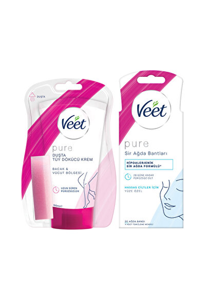 Veet Pure Duşta Tüy Dökücü Krem Normal Ciltler 150ml + Pure Hipoalerjenik Yüz...