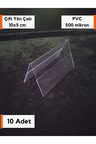 Şeffaf Etiket 10 kom PVC prozirni držač etiketa dvostrani 10x5 cm stojeći drž...