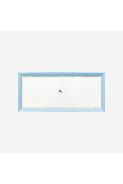 Pip Studio Love Birds Blue Porcelain Serving Plate 33.3X15.5 cm
