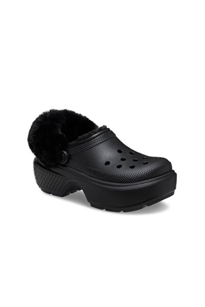 Crocs Women's Black Stomp Lined Slippers