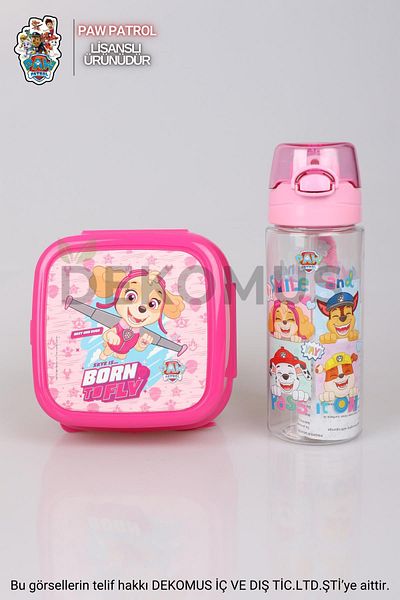 PAW PATROL DEKOMUS LICENSED PAW PATROL Flask 500 ML AND DOUBLE LAYER FEEDING BOWL SET