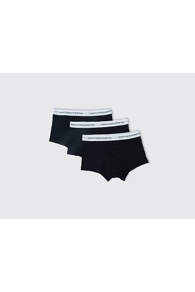 United Colors of Benetton Set boxer din 3 piese cu logo cu talie neagră pentru bărbați