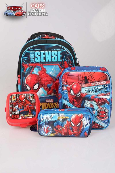 SPIDERMAN 2 Layer Licensed School and Lunch Box - Pen Bag Included