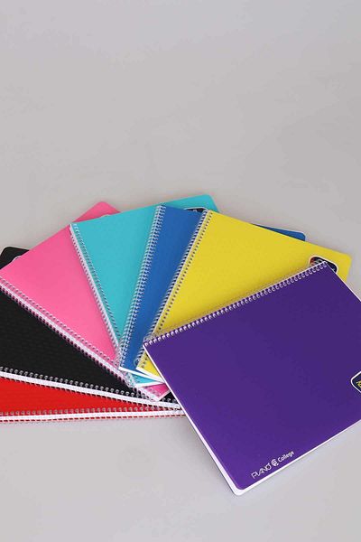 Piano 2 Pieces of Lined Notebook and 2 Pieces of Checkered Notebook 72 Sheets Spiraled A4 PP Cover
