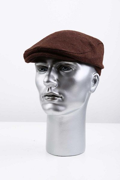 Kravatkolik Bitter Brown Plain Wool Men's Cap Hat Kst100