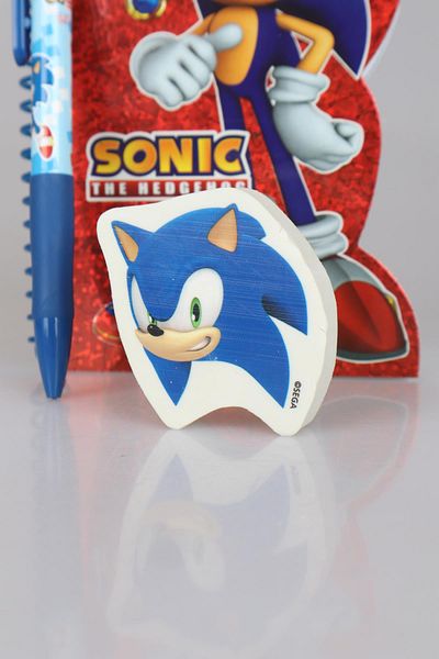 Sonic لوحة مذكرة هولوجرام سونيك مرخصة للموسم الجديد - طرف متعدد الاستخدامات 0.7 مم ومجموعة ممحاة بتصميم خاص