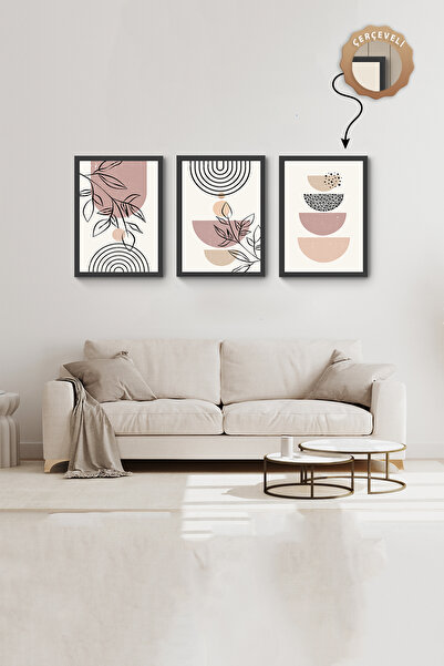 Hagen Siyah Çerçeveli Ahşap Tablo Duvar Tablosu Salon Modern MDF Tablo Duvar ...