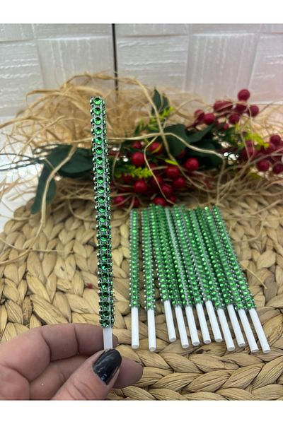 Deniz Party Store Green Stone Cake Pops Stick 16cm 12 Pieces