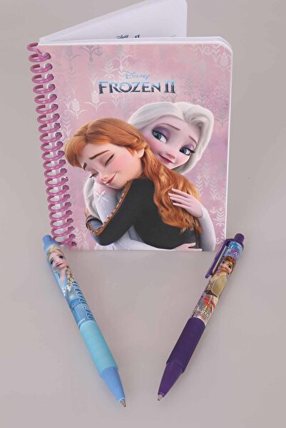 Disney Caiet de note cu dungi ELSA FROZEN LICENȚIAT și stilou cu vârf versatil 0,7 mm PACHET DE 2