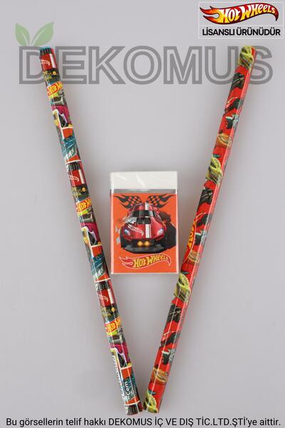 HOT WHEELS 2024 YENİ SEZON LİSANSLI HOT WHEELS 2'Lİ KURŞUN KALEM VE SİLGİ SETİ