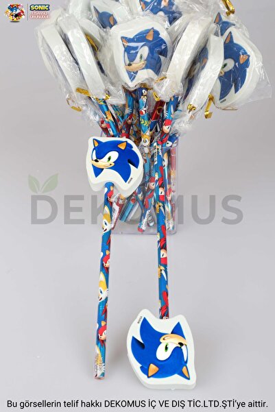 Sonic LİSANSLI SONIC TEKLİ SİLGİ TEPELİ KURŞUN KALEM