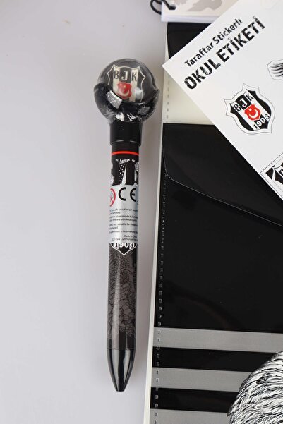 Beşiktaş 24 Licensed A4 Notebook - Spiraled, Checked and Striped, Ball Headed Pointed Pens